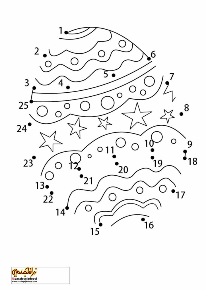 نقاشی نقطه به نقطه تخم مرغ جشن 
