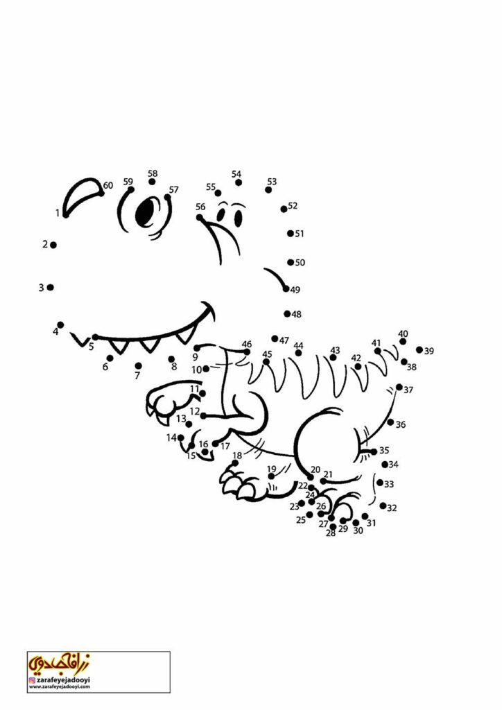 نقاشی نقطه به نقطه دایناسور کوچولو